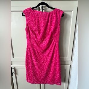 040 Chaps EUC Pink Lace Dress